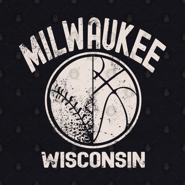 Milwaukee Wisconsin Baseball & Basketball by Etopix